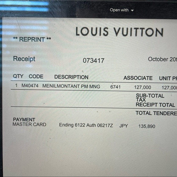 Louis Vuitton menilmontant bag canvas - Authentic - Picture 16 of 16